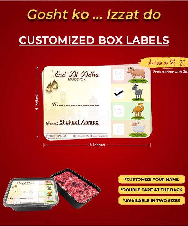 Label for Meat Boxes
