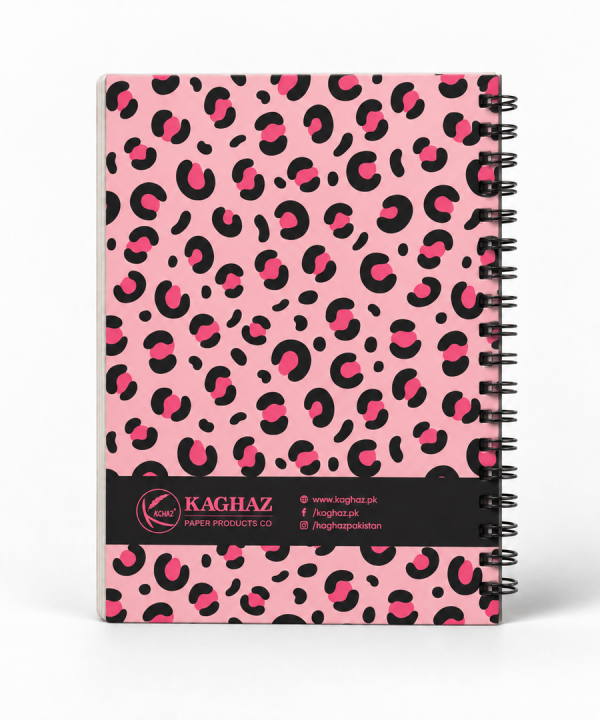 Alternative view of Pink Leopard Notebook