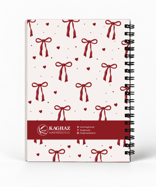 Alternative view of Bows and Hearts Notebook