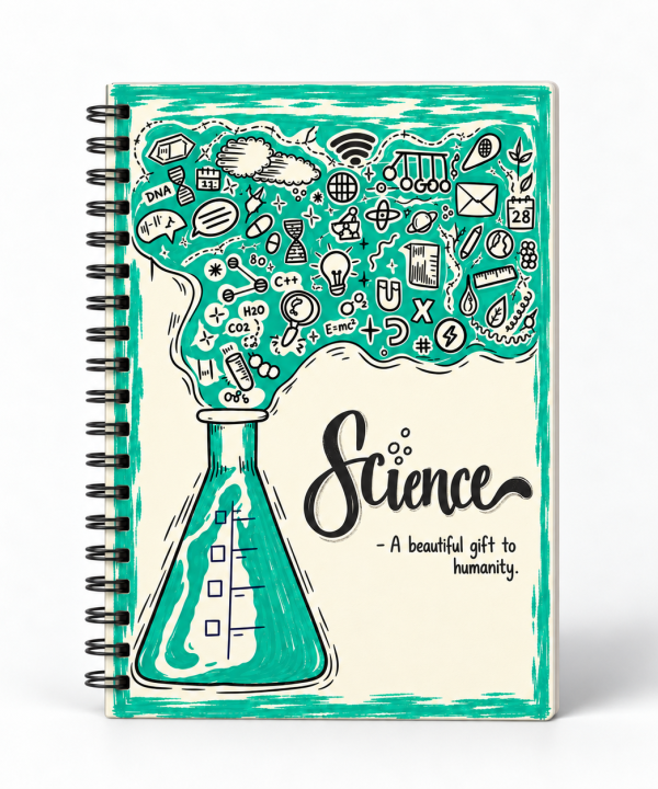 Science Teal Flask Doodle Notebook